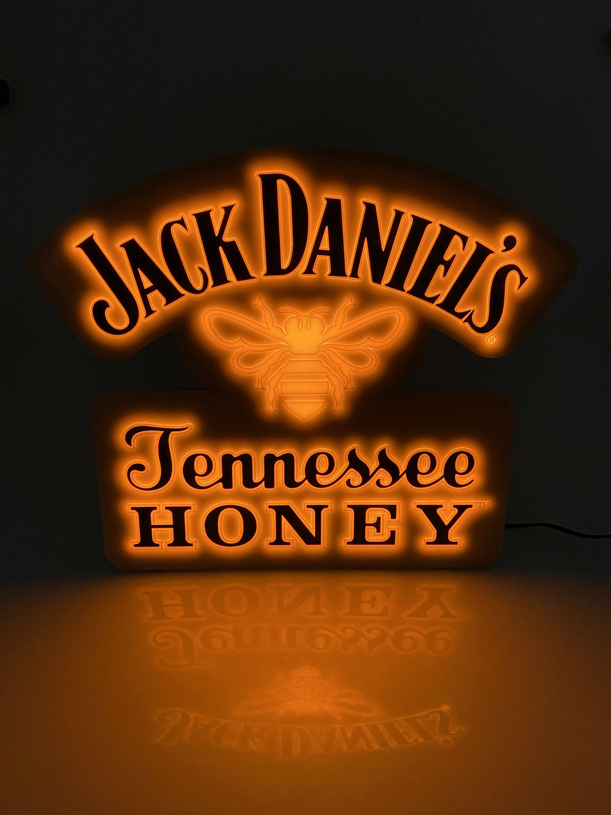 1x Jack Daniels Whiskey Insegna luminosa Honey Shield gialla