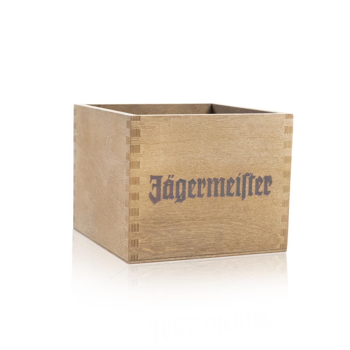 1x liquore Jägermeister in confezione di legno con lavagnetta – Vista 2