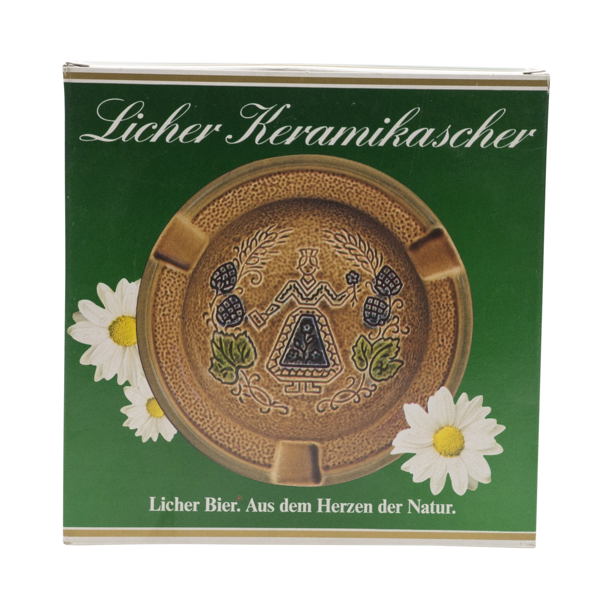 1x posacenere in ceramica Licher Bier marrone con donna