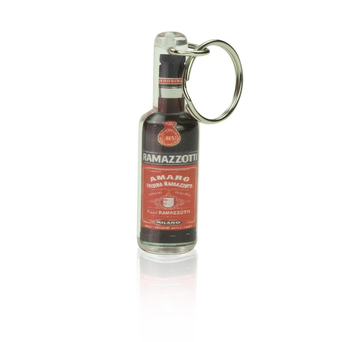 1x portachiavi Ramazzotti con mini bottiglia trasparente – Vista 2
