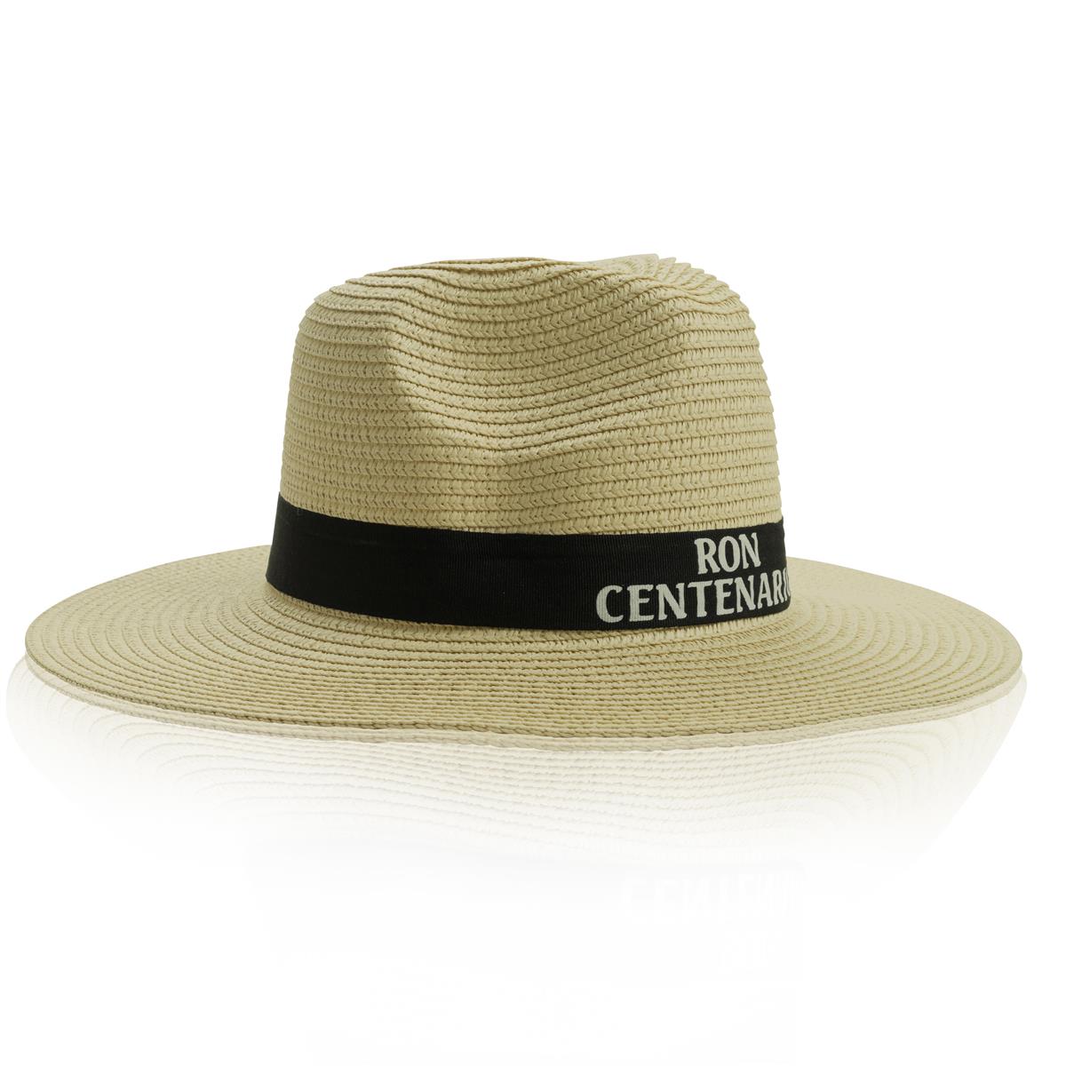 1x Ron Centenario Rum Cappello di paglia naturale con nastro nero – Vista 2