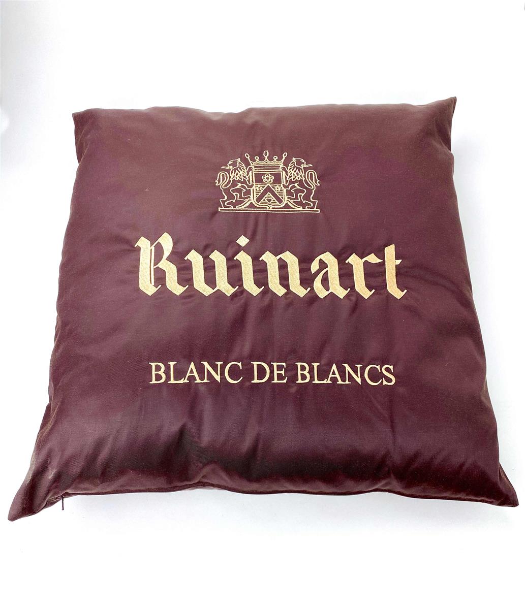 1x Cuscino Ruinart Champagne XL marrone ricamato 50 x 50