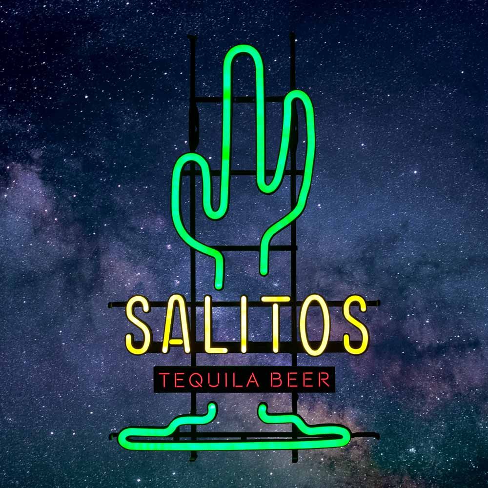 1x Salitos Birra LED Insegna Neon Cactus 46,5 x 73 x9