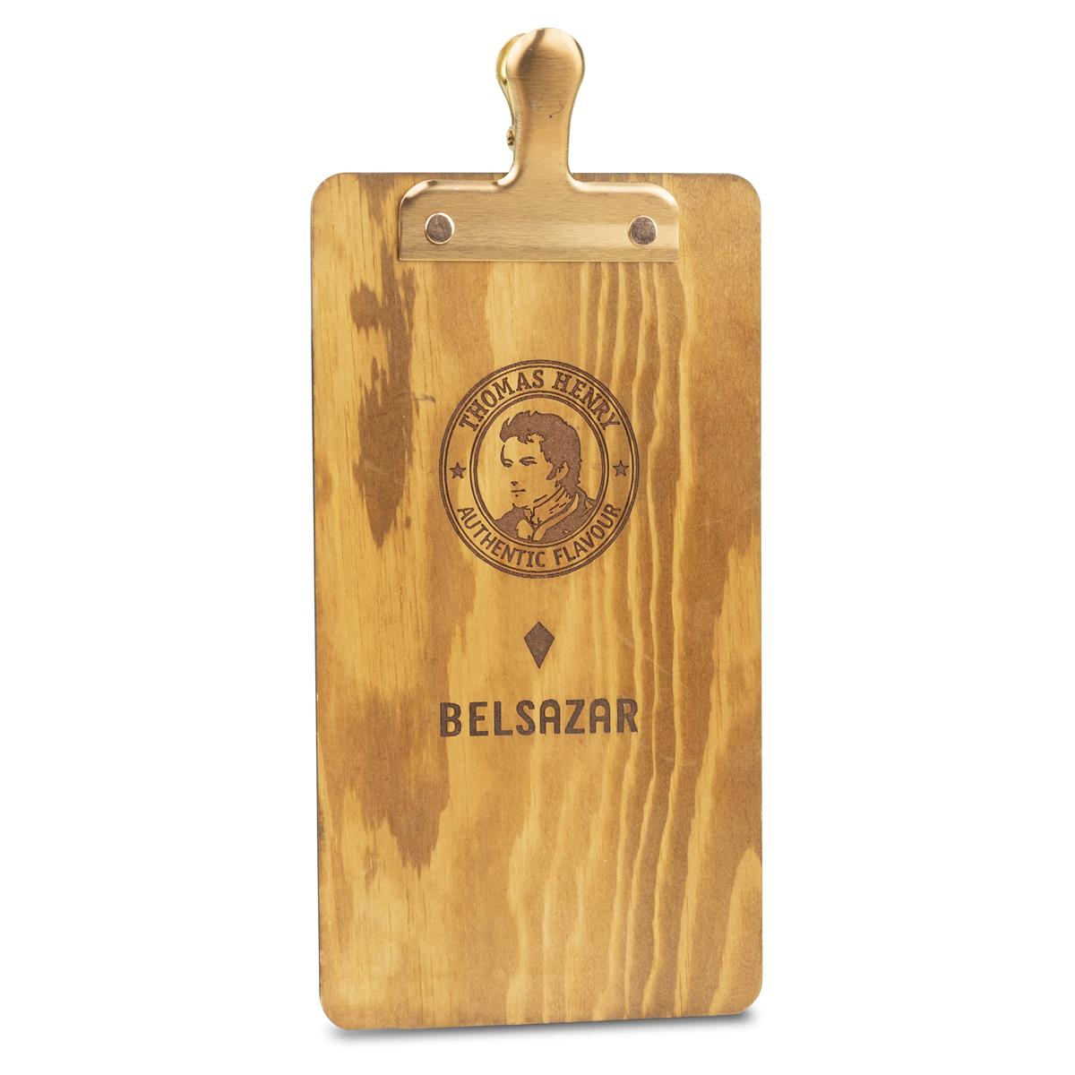 1x Thomas Henry Mixer Portacarte in legno con fermaglio in rame
