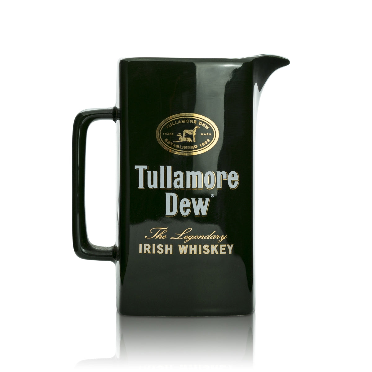 1x Bicchiere da whisky Tullamore Dew Tazza rettangolare verde Brocca grande in terracotta