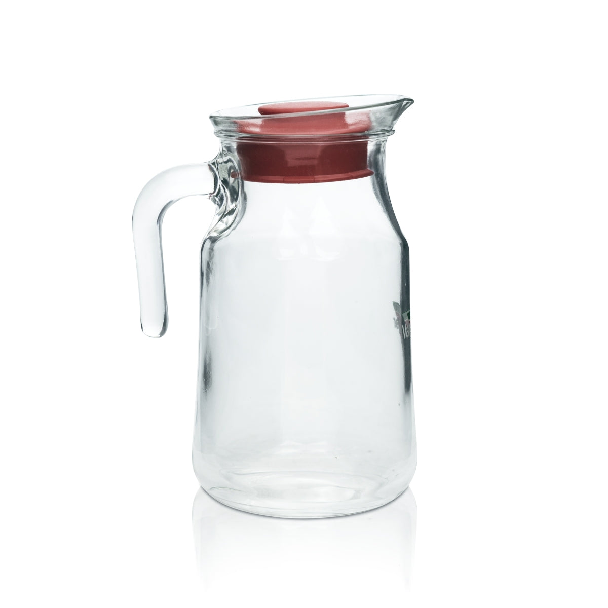 1x Caraffa per succhi Vaihinger 1L rossa con coperchio, beccuccio, brocca, bicchieri da bar – Vista 2