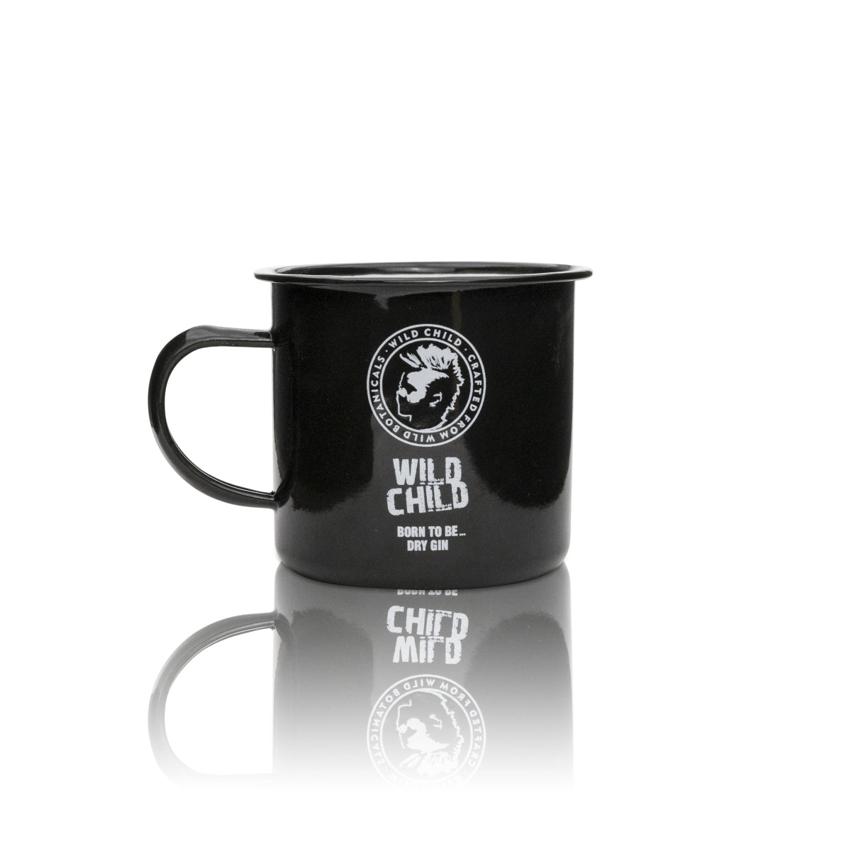 1x tazza Wild Child Gin in metallo smaltato nero