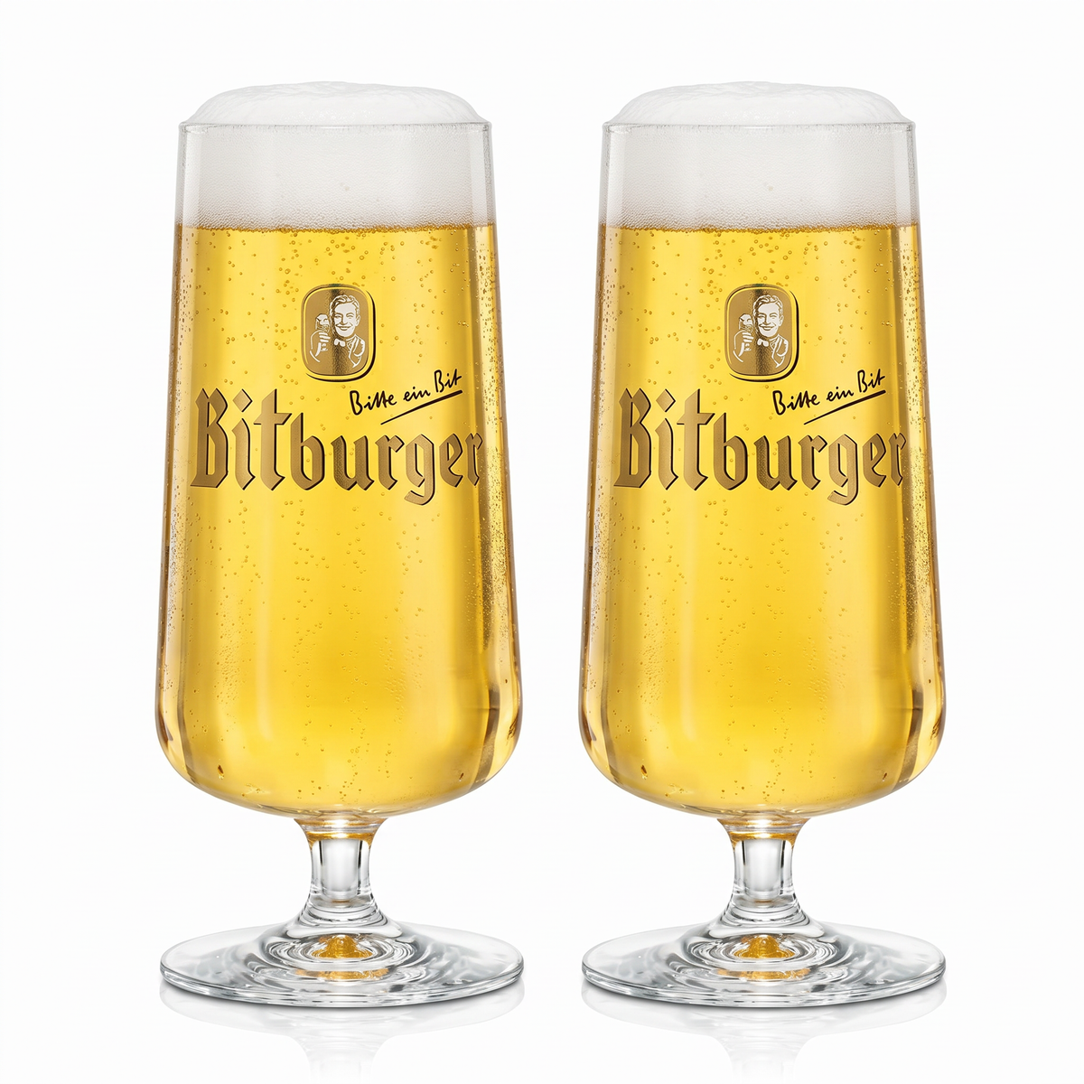 2 Bicchieri Bitburger Birra 0,3l Calice Rastal Nuovi
