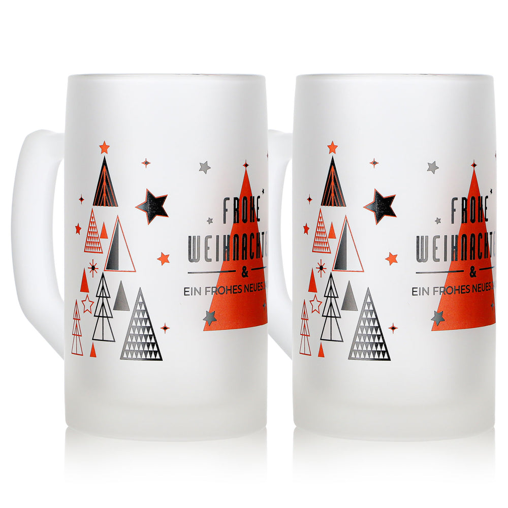 2 tazze da vin brulé Mohaba Ludwigsseidel in vetro satinato "Buon Natale" da 0,2 l, graduate