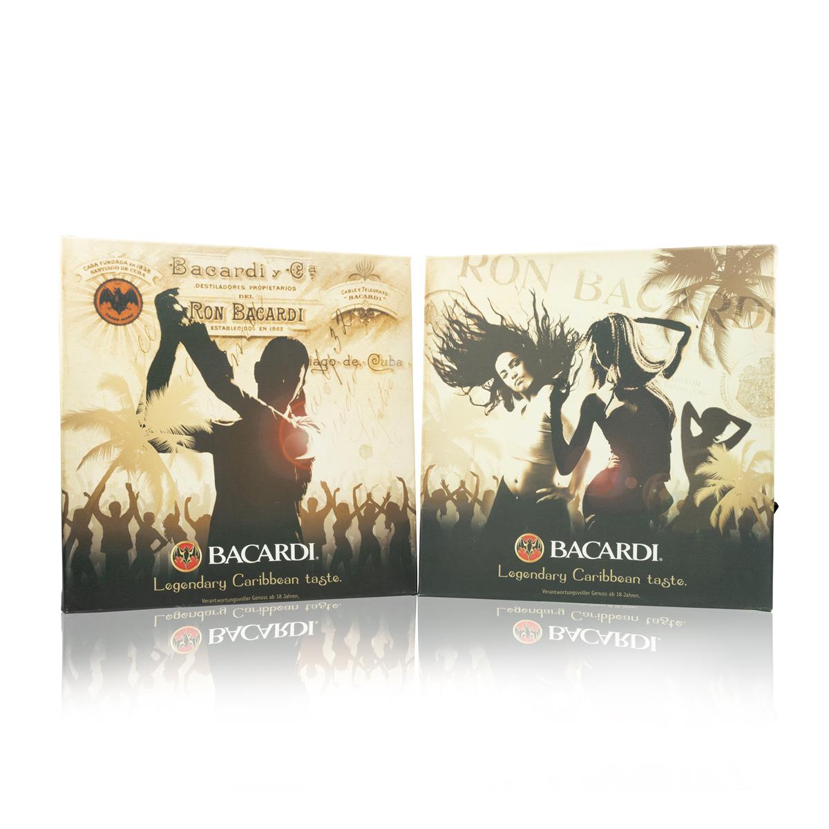 2x tela Bacardi Rum con motivi di danza