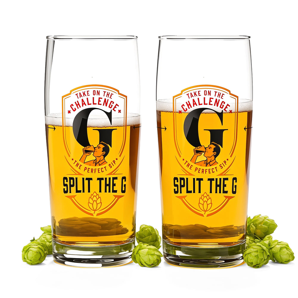 2 bicchieri da birra Sipply SPLIT THE G Challenge da 0,5 l - La tendenza dei social media