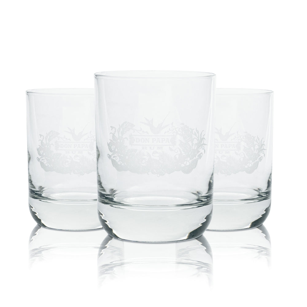 3 bicchieri da rum Don Papa 0,2 l tumbler long drink set regalo Baroko Negros