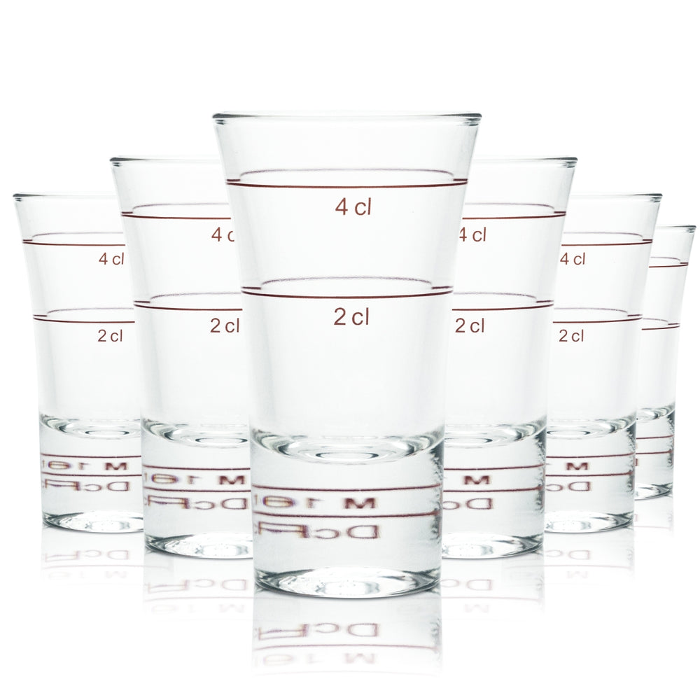 48 bicchieri da shot 4 cl Stamper Bicchieri corti Gastro Calibrati Borgonovo Grappa Senior