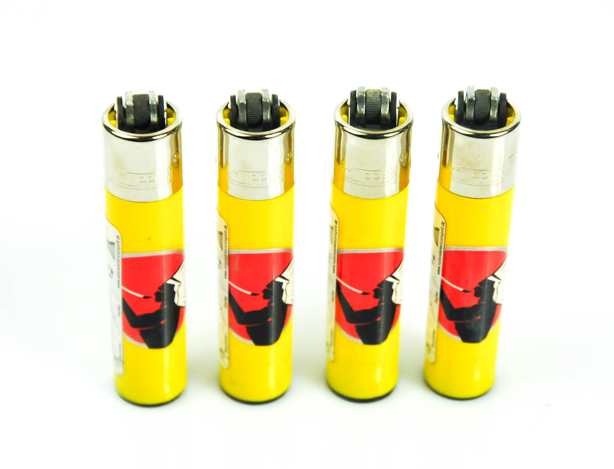 4x American Spirit accendino tabacco Lighter Classic Large giallo riutilizzabile Clipper – Vista 2