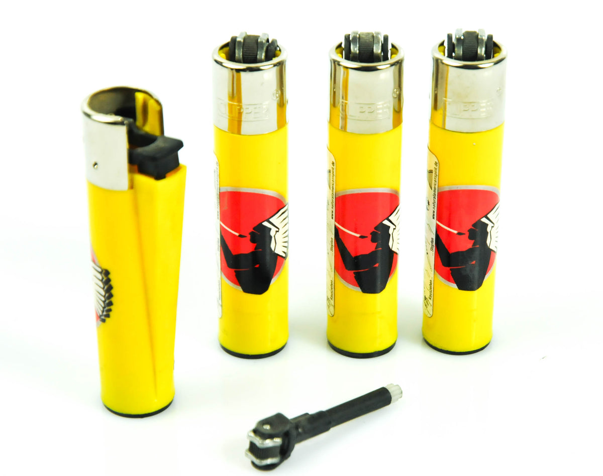 4x American Spirit accendino tabacco Lighter Classic Large giallo riutilizzabile Clipper – Vista 3
