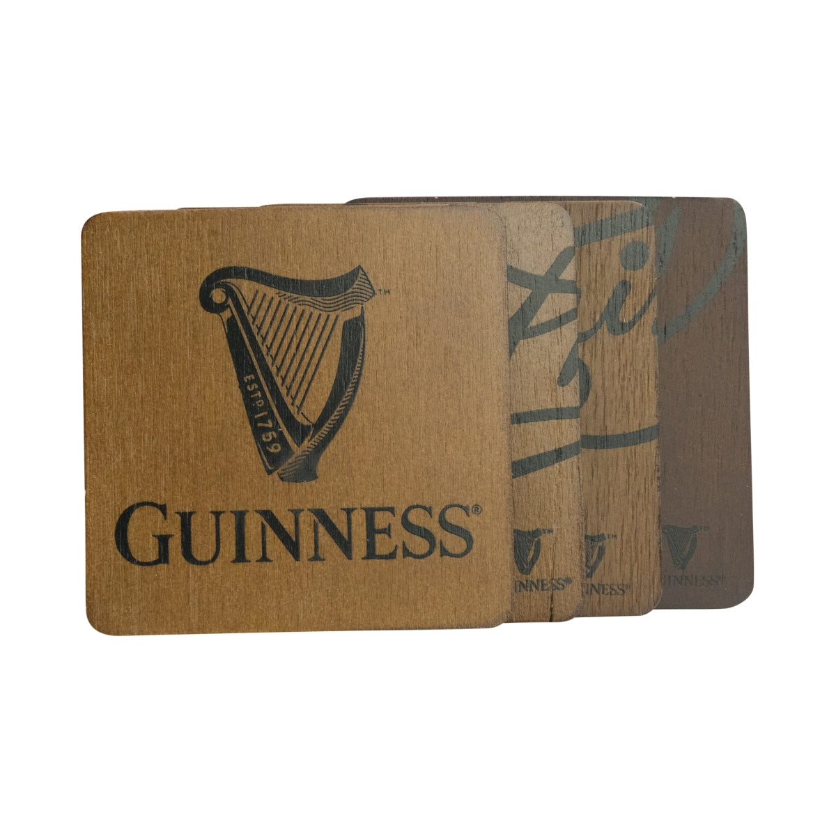 4x sottobicchieri in legno Guinness Protezione per bicchieri Sottobicchieri da tavola Elegante decorazione da bar
