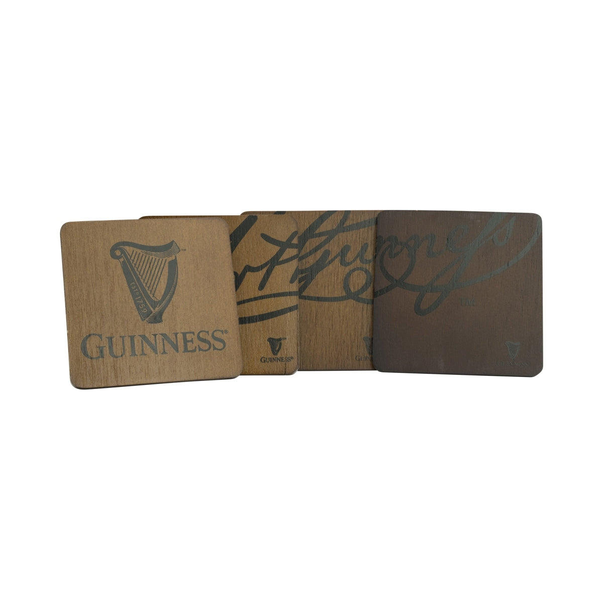 4x sottobicchieri in legno Guinness Protezione per bicchieri Sottobicchieri da tavola Elegante decorazione da bar – Vista 3