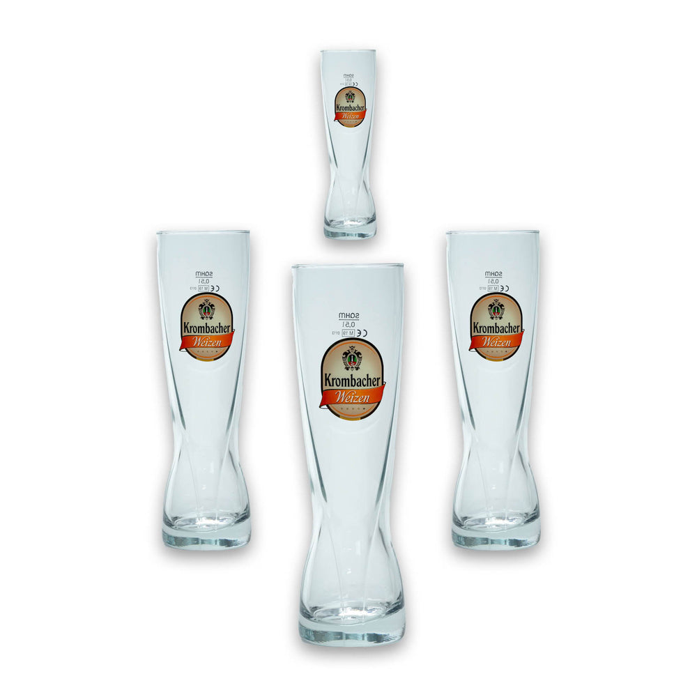 4 bicchieri da birra Krombacher Weizen 0,5 l per intenditori