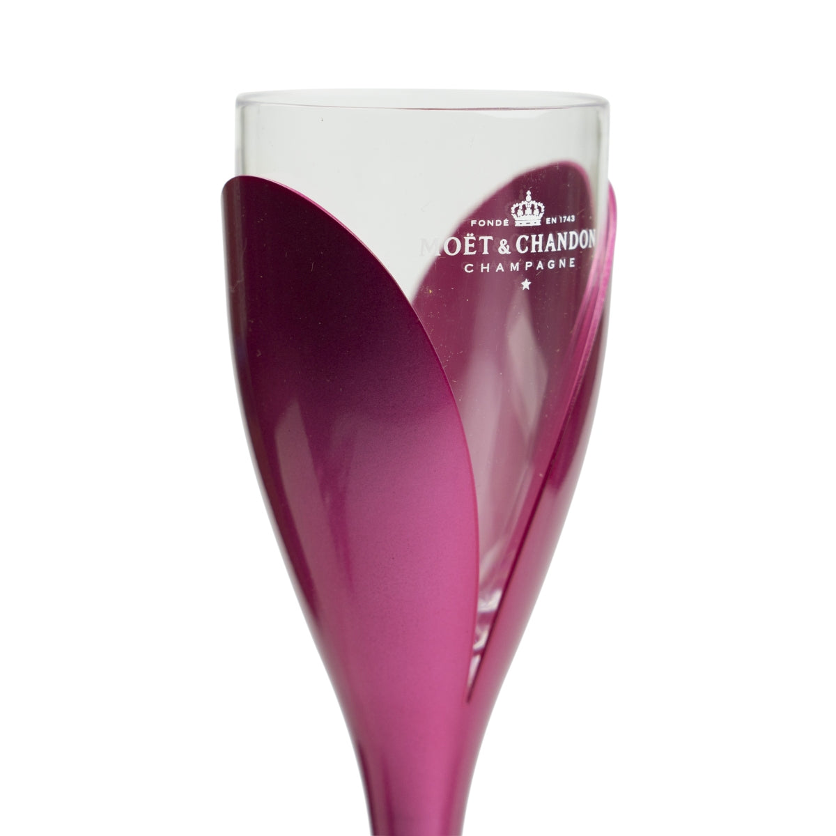 4x portabicchieri per champagne Moet Chandon Tulip + 4 bicchieri in plastica con supporto rosa – Vista 3