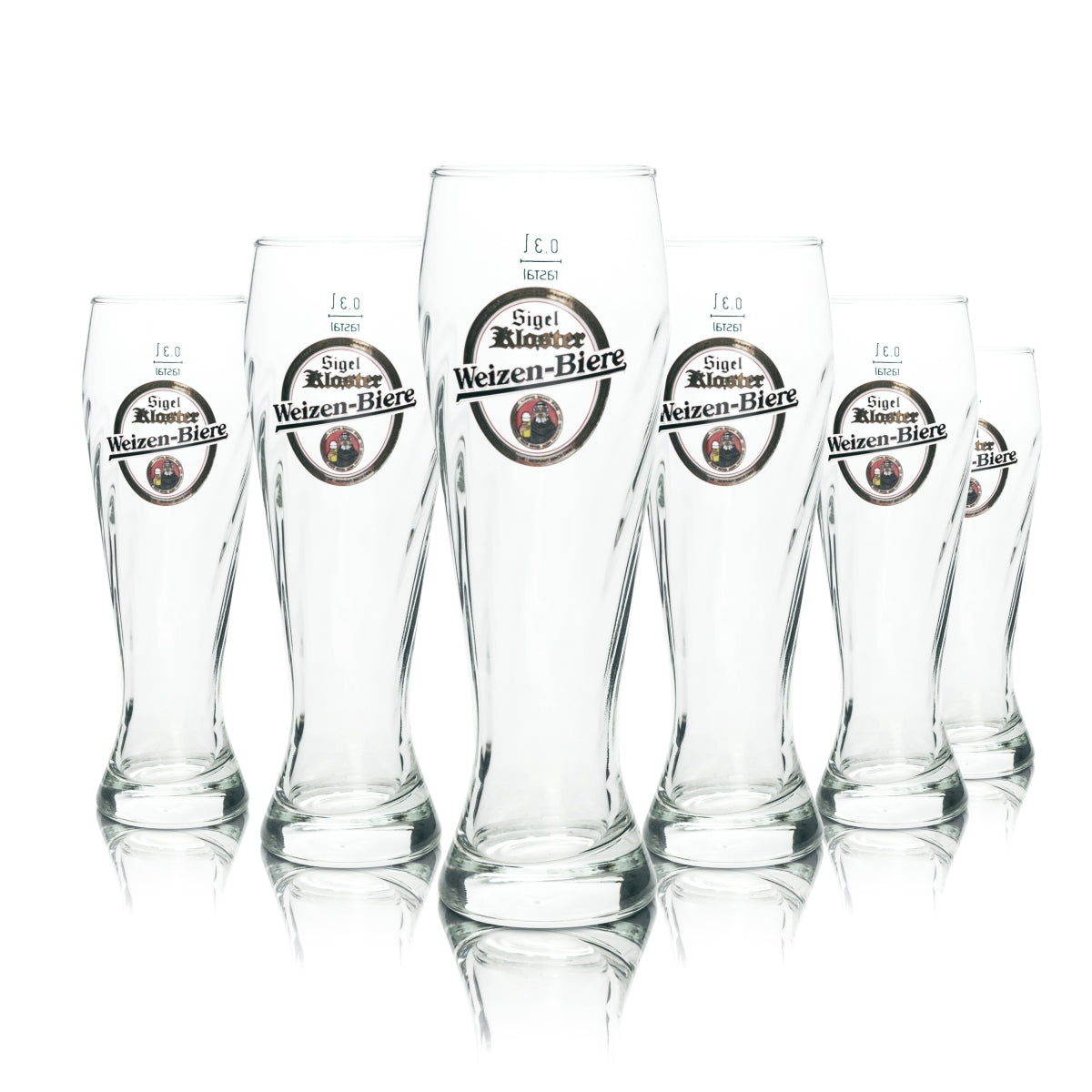 4 bicchieri da birra Sigel Kloster 0,3 l per birra bianca Ruhr Kristall Weizen Hefe