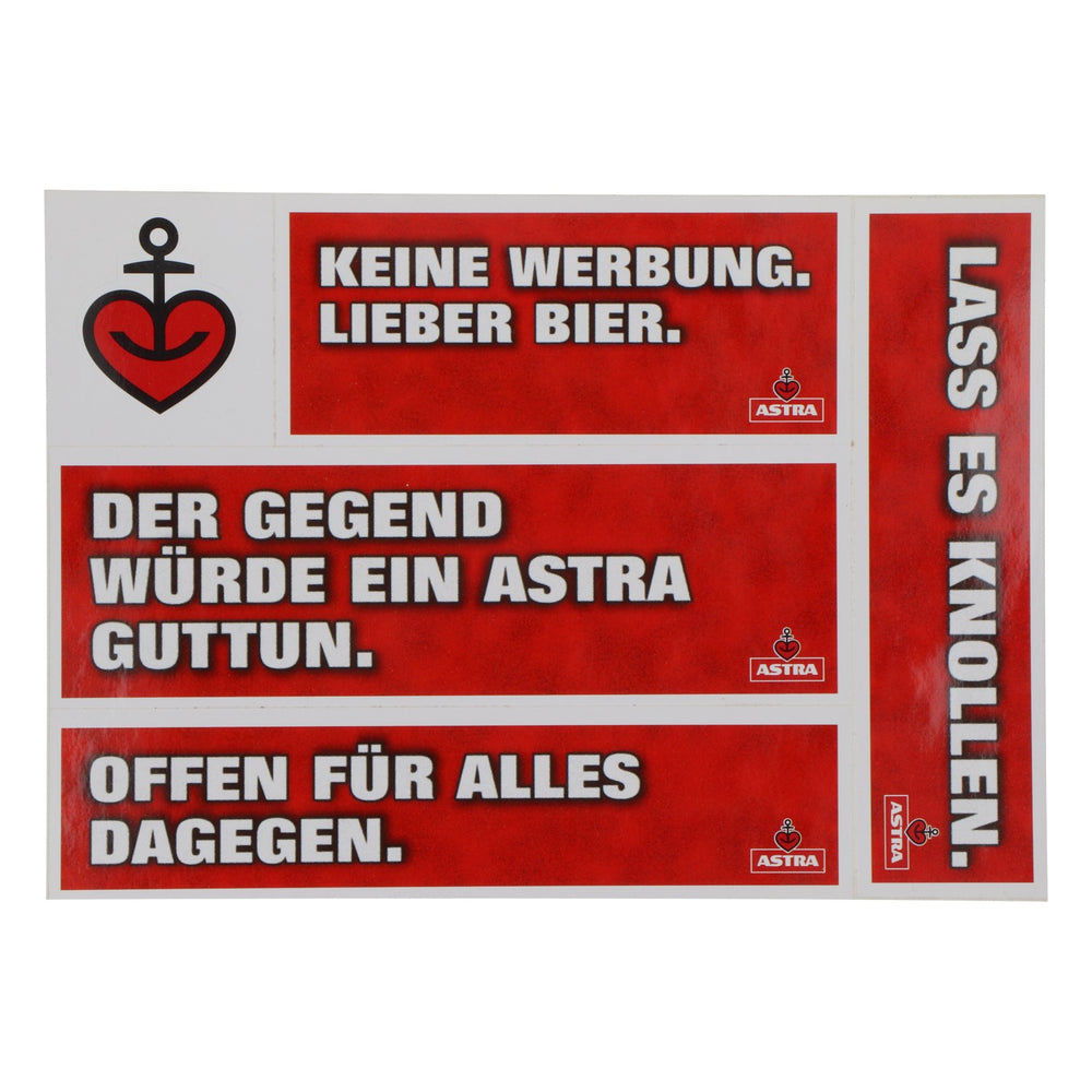 5 adesivi Astra Bier Sticker Kleber Hefter Herz Anker Amburgo, St. Pauli