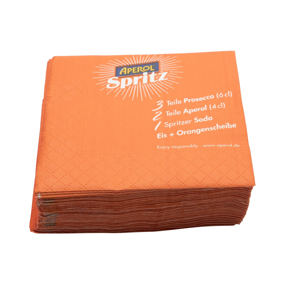 50 tovaglioli da aperitivo Aperol arancioni Spritz 12x12 cm – Vista 2