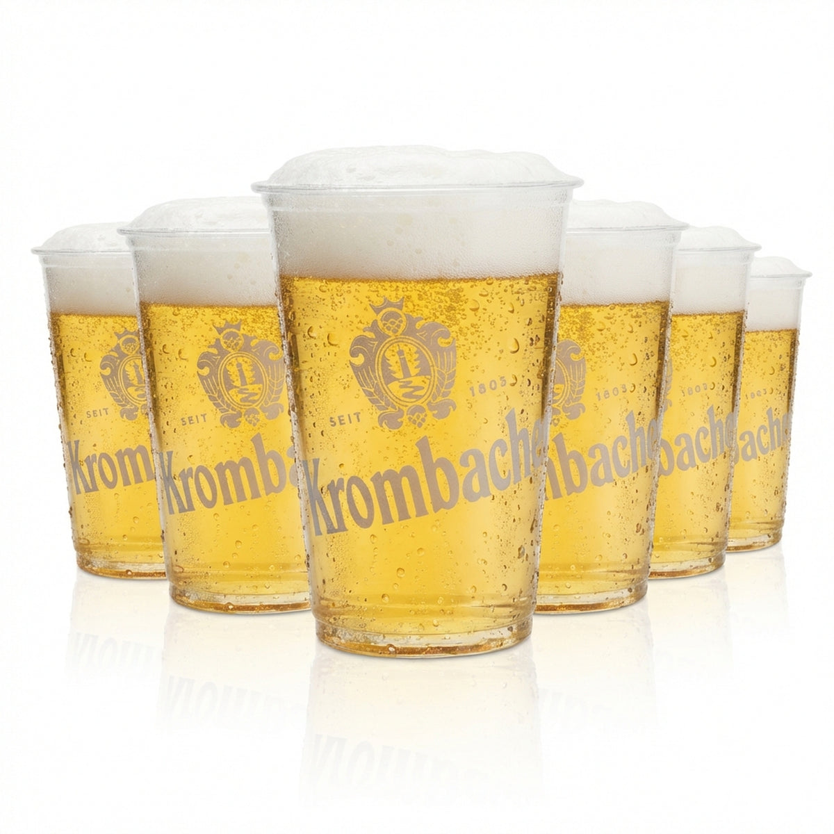 50 bicchieri da birra Krombacher 0,2 l monouso in materiale biologico