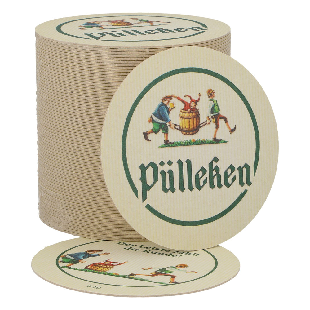 50 sottobicchieri "Pülleken" – "L'ultimo paga il giro" – Sottobicchieri – Accessori da bar