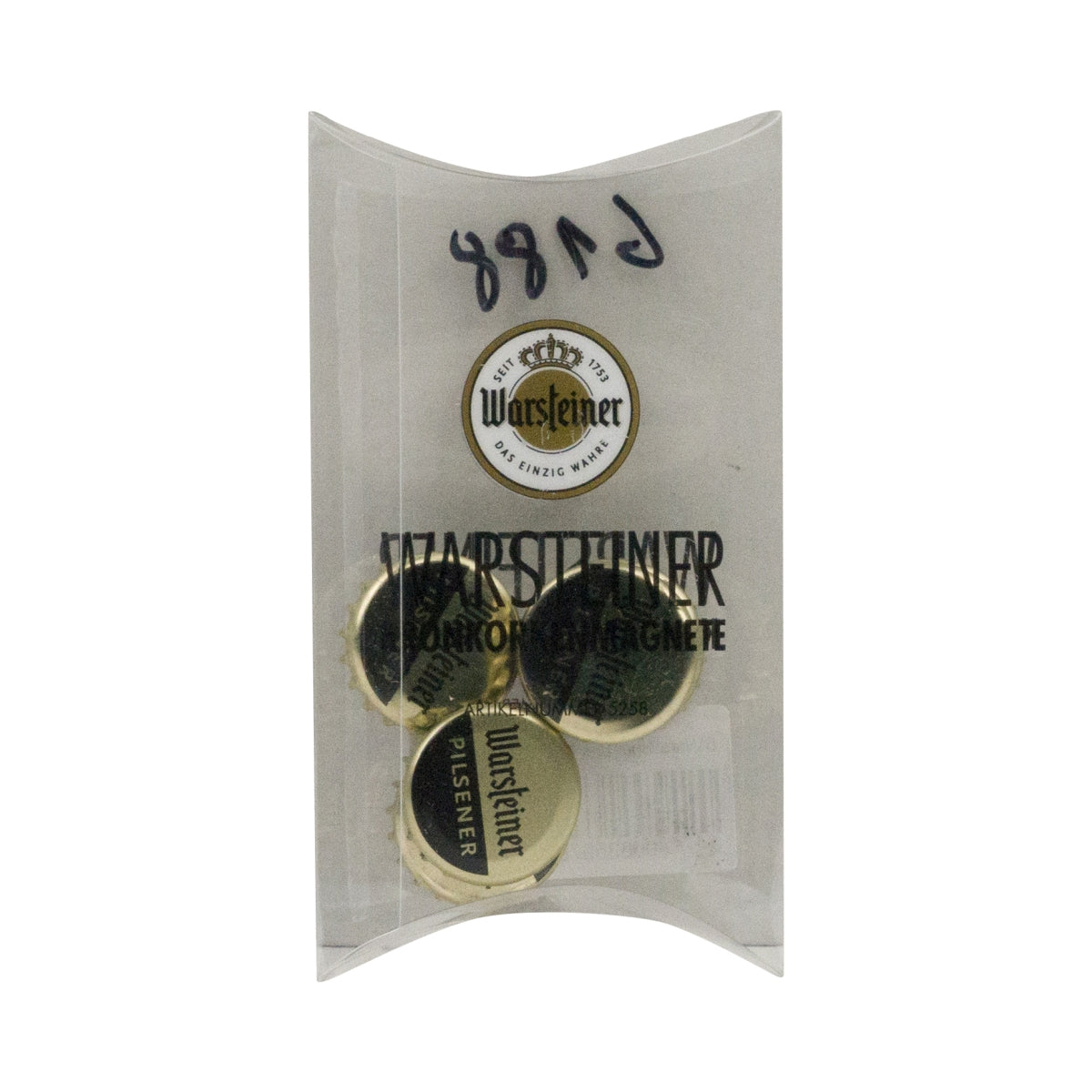 5x set di magneti da frigo Warsteiner con tappi a corona Pilsner e lavagna