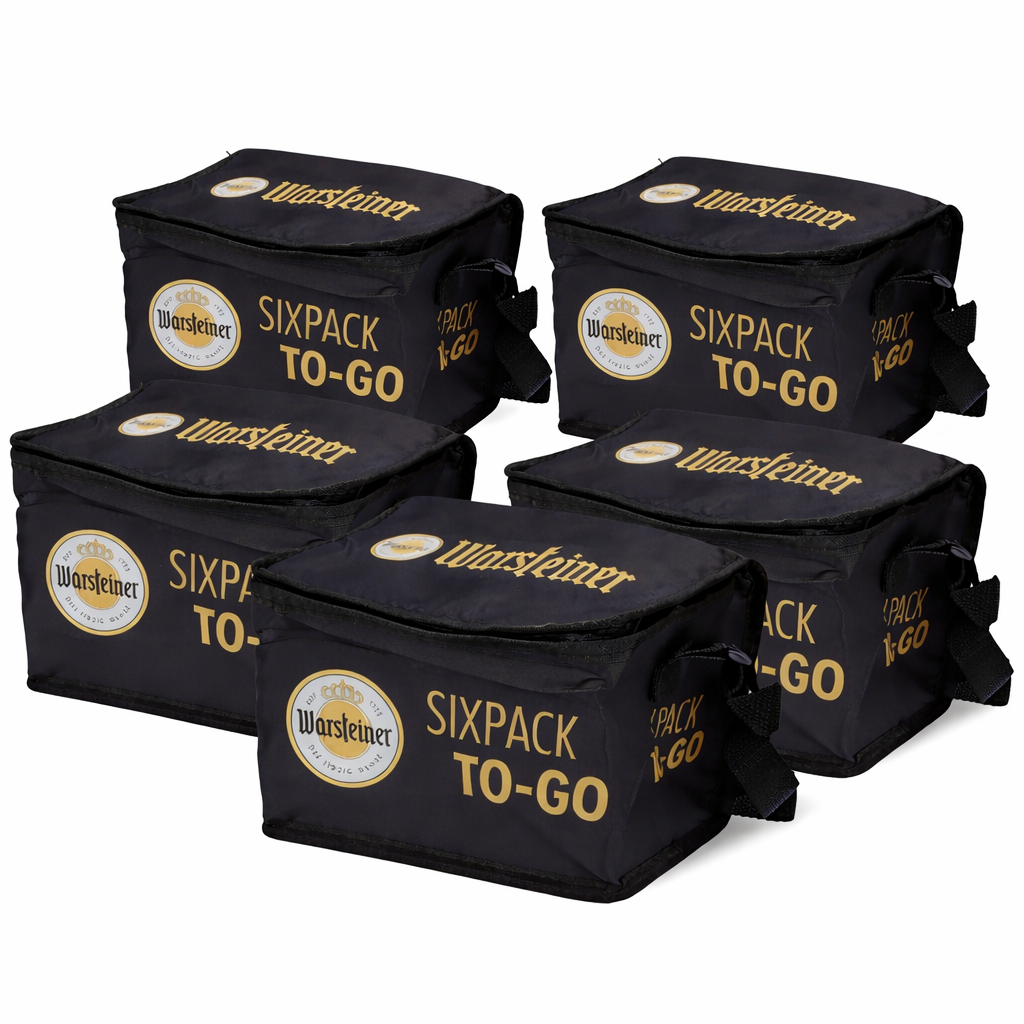 5x Warsteiner Birra Borsa termica Borsa termica per birra Frigo portatile Sixpack Mini nero