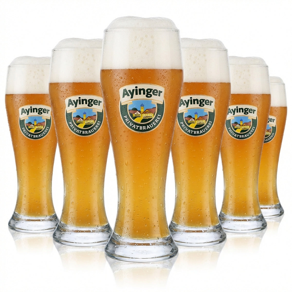 6 bicchieri da birra Ayinger da 0,3 l (bicchiere da birra bianca)    nuovi
