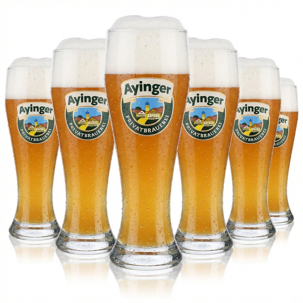 6 bicchieri da birra Ayinger da 0,5 l (bicchiere da birra bianca)    nuovi