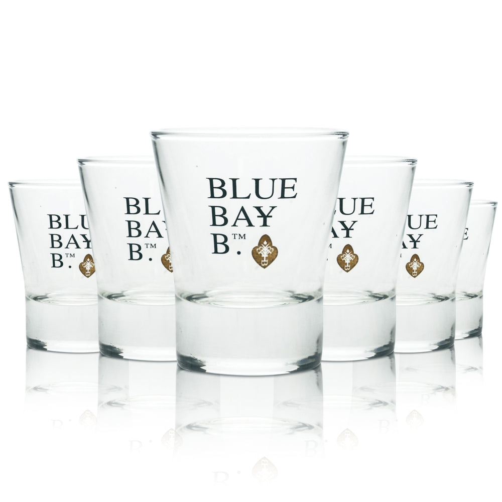 6 bicchierini da liquore Blue Bay B Rum nuovi