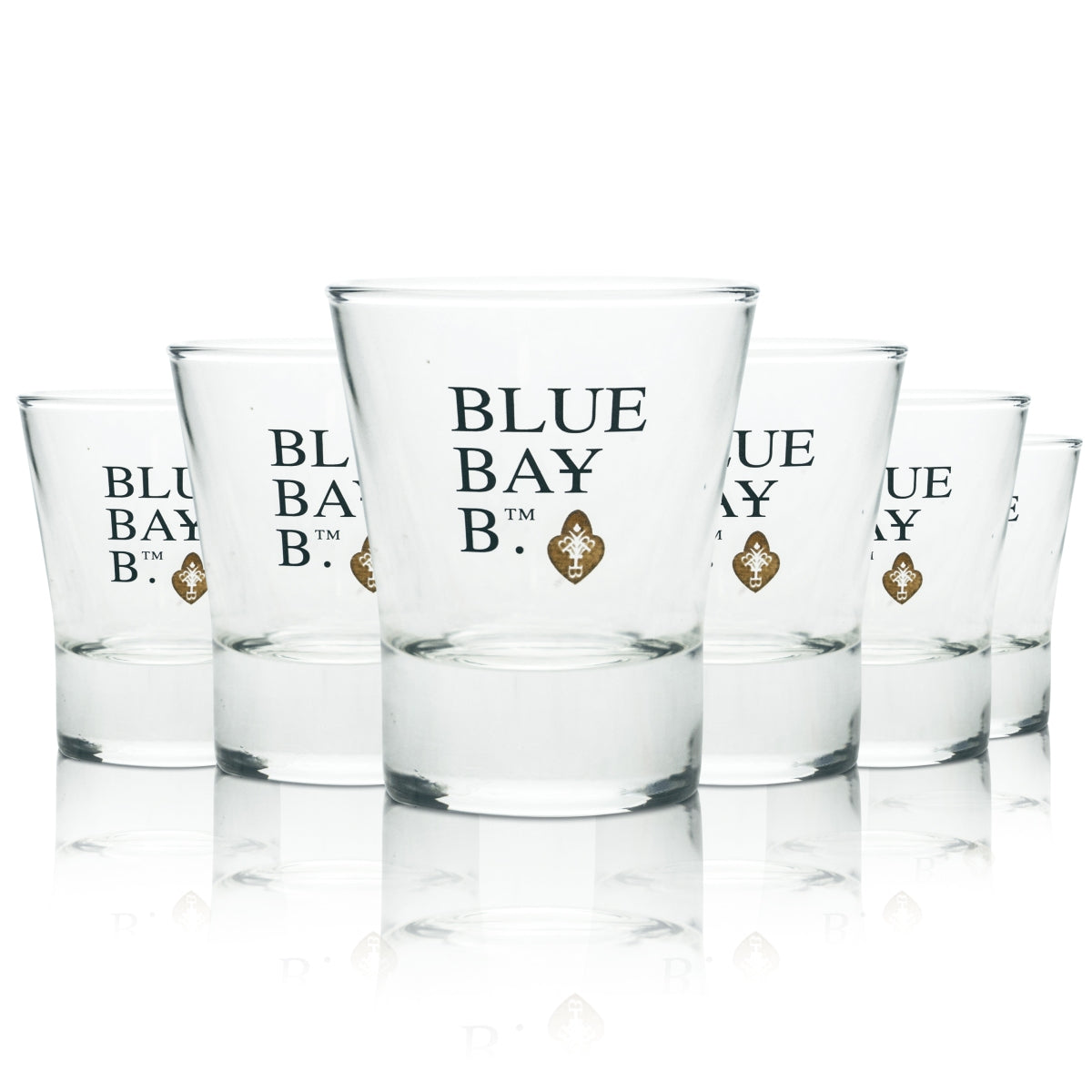 6 bicchierini da liquore Blue Bay B Rum nuovi
