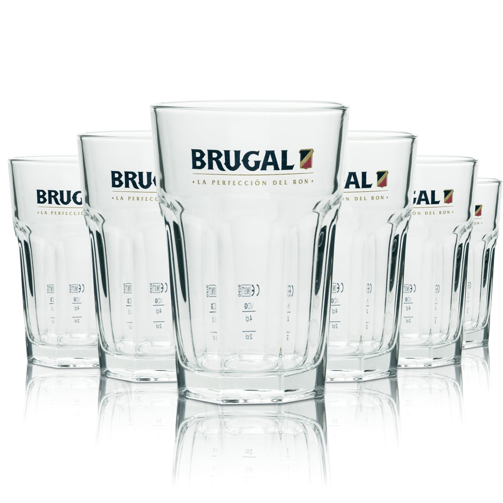 6 bicchieri da rum Brugal 0,25 l, bicchiere long drink standard, nuovi