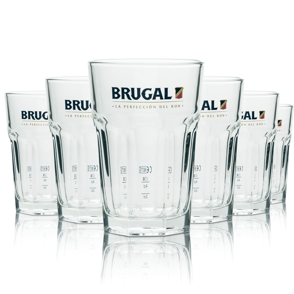6 bicchieri da rum Brugal 0,25 l, bicchiere long drink standard, nuovi