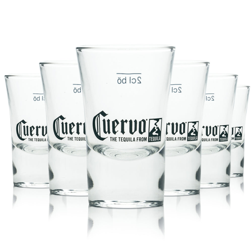 6 bicchierini da tequila Cuervo in vetro 2 cl nuovi