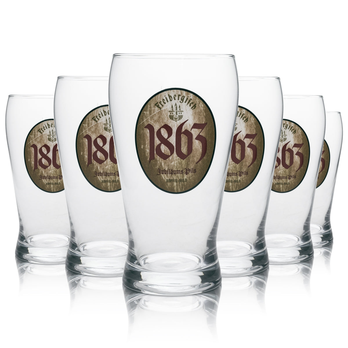 6 bicchieri da birra Freiberger "Jubiläums Pils 1863" da 0,4 l