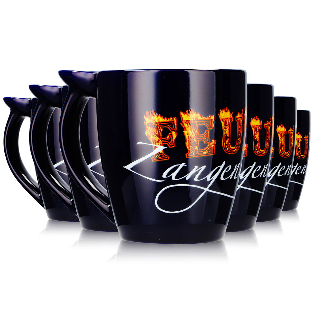 6 tazze da vin brulé Mohaba "Hot-Pot Feuerzangenbowle", blu cobalto, 0,2 l, con indicatore di livello