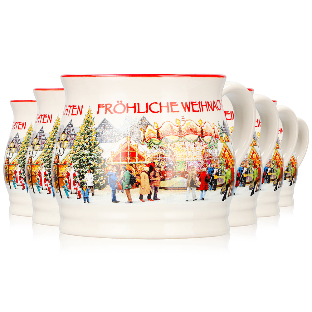 6 tazze da vin brulé Mohaba "Punschtöpfchen" - Buon Natale Chamonix - 0,2 l - graduate
