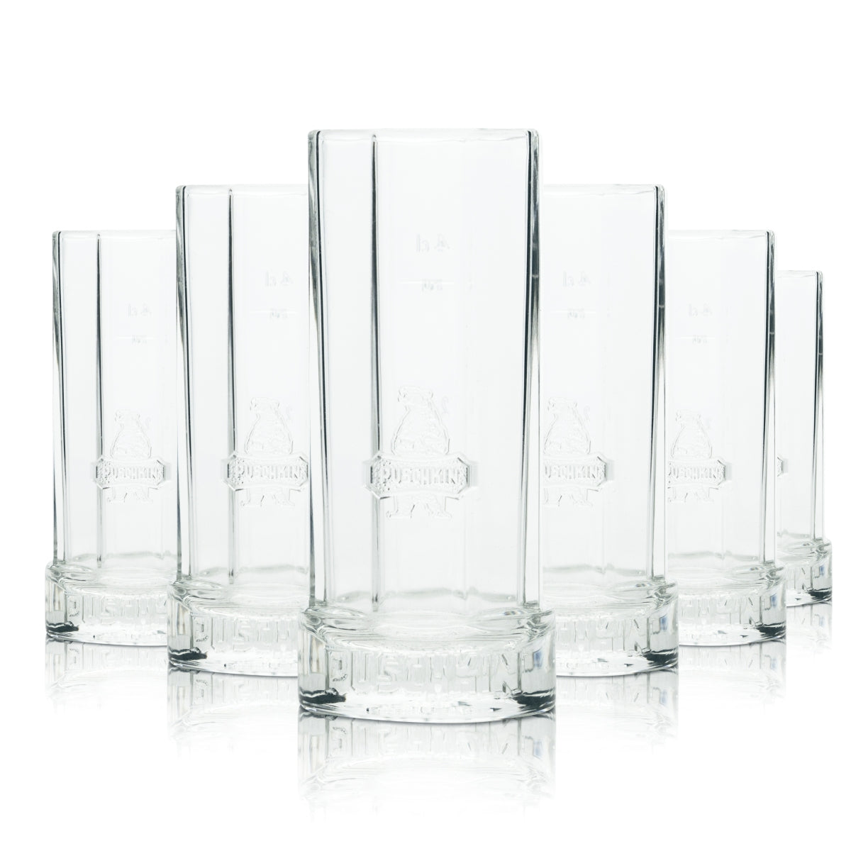6 bicchieri da vodka Pushkin, ottagonali, 2/4 cl, nuovi