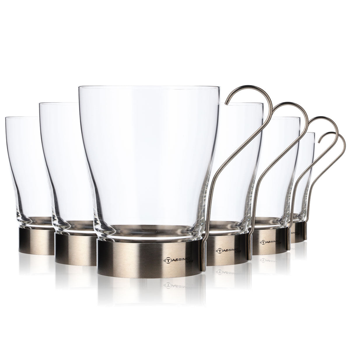 6 WMF Articoli per la casa Bicchiere Bicchiere da latte macchiato con manico in acciaio inossidabile     nuovo