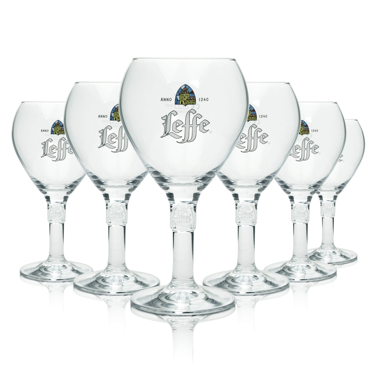 6 bicchieri da birra Leffe da 0,33 l – Bicchieri a calice di design Birra belga Blonde Brown – Vista 3