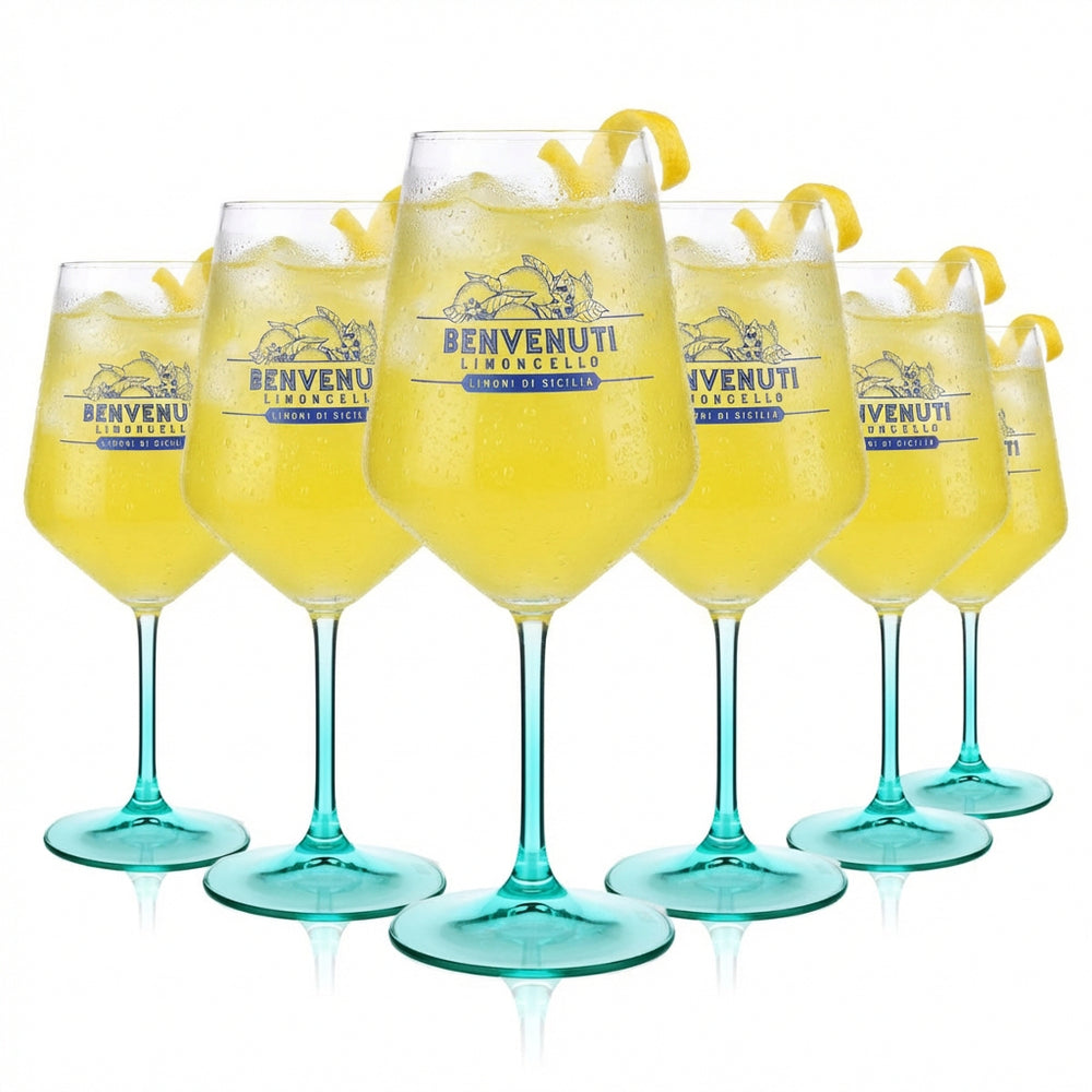 Set da 6 bicchieri da liquore Benvenuti Limoncello 0,53 l – Rastal Bicchiere con base turchese