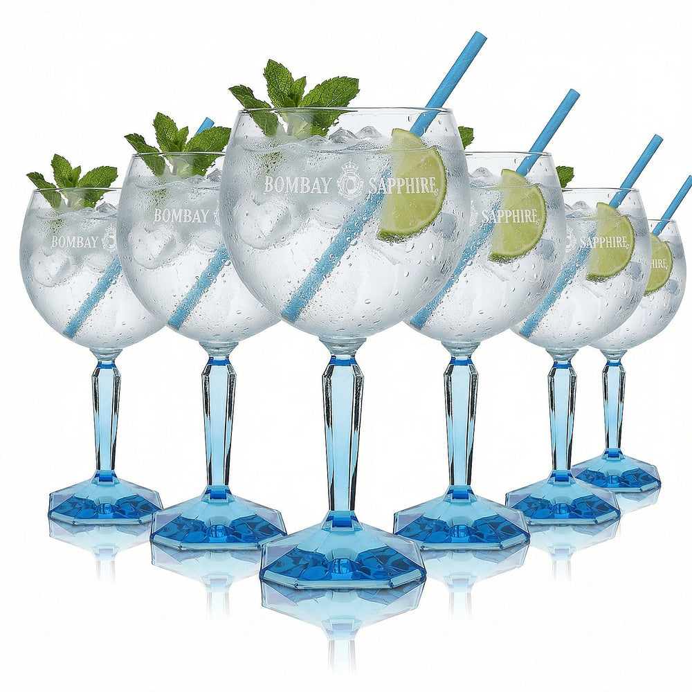 set da 6 bicchieri Bombay Sapphire 0,68 l – Copa con stelo blu per Gin Tonic