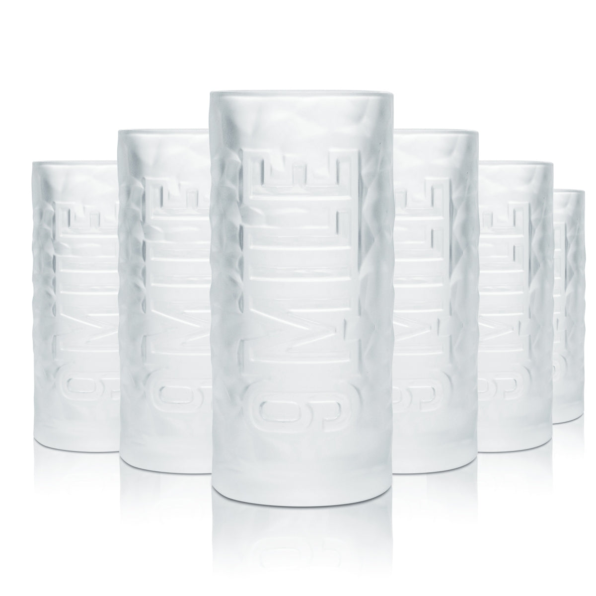 6 bicchieri da long drink in vetro satinato con rilievo Cocktail, 0,3 l, 6x 9 Mile Vodka