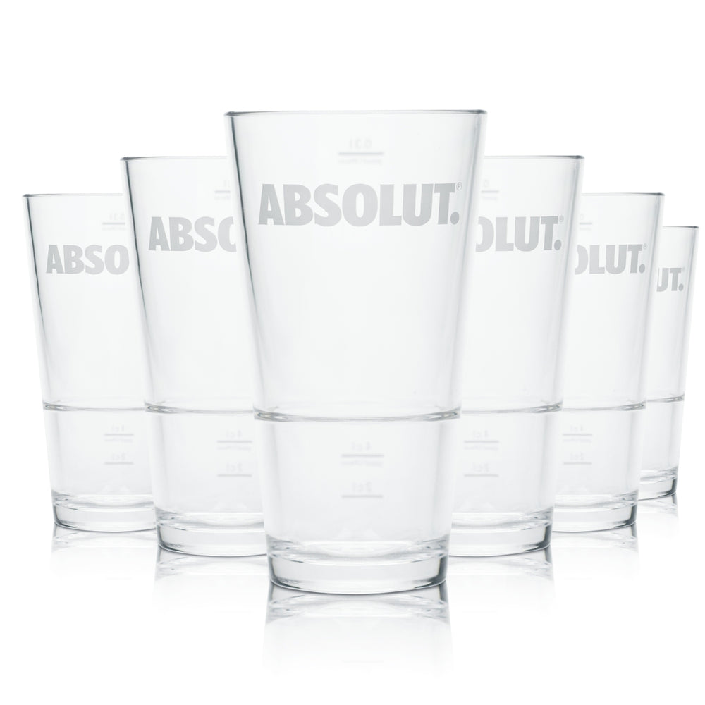 6 bicchieri Absolut in plastica rigida da 0,3 l, riutilizzabili, calibrati, per uso gastronomico