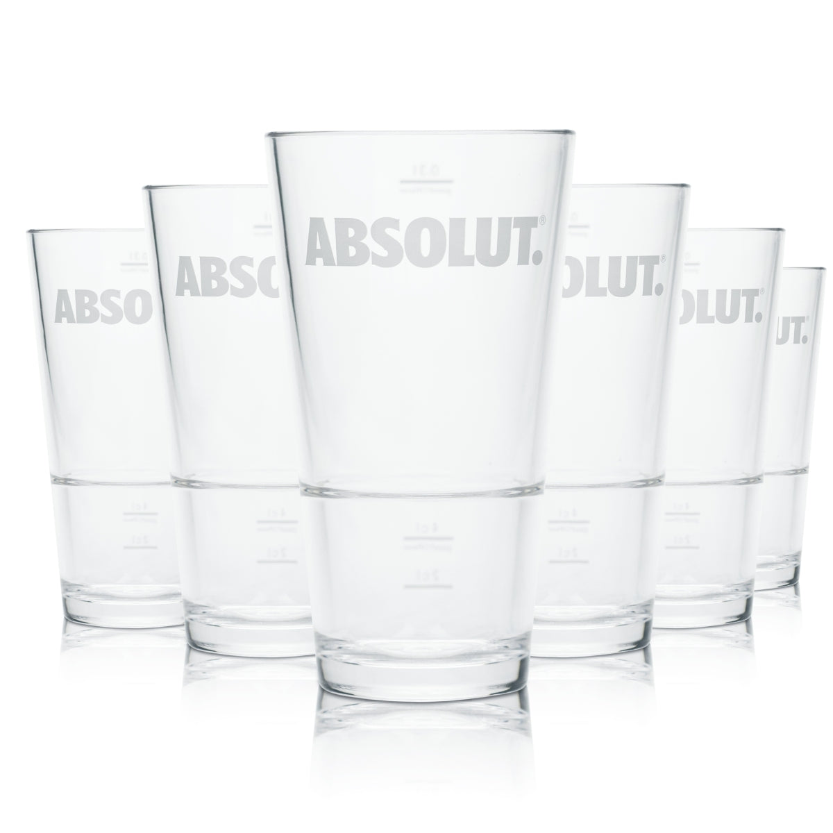 6 bicchieri Absolut in plastica rigida da 0,3 l, riutilizzabili, calibrati, per uso gastronomico
