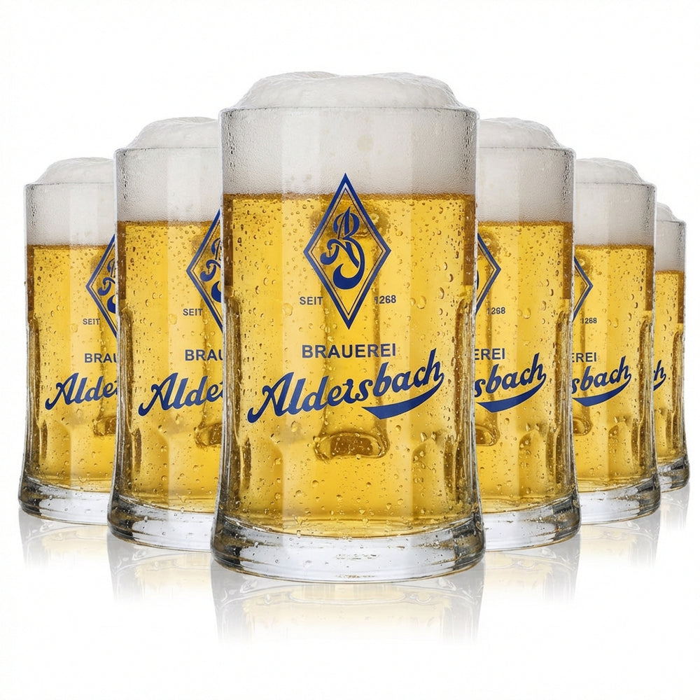6x Aldersbach Bicchiere 0,5 l Boccale da birra Humpen Seidel Set di bicchieri Birrificio Gastronomia