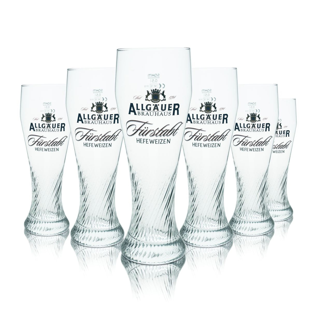 6 bicchieri da birra bianca Allgäuer Brauhaus da 0,5 l Bicchieri da birra Hefeweizen Birrificio Fürstadt